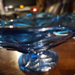 Azure Glass Centerpiece Bowl